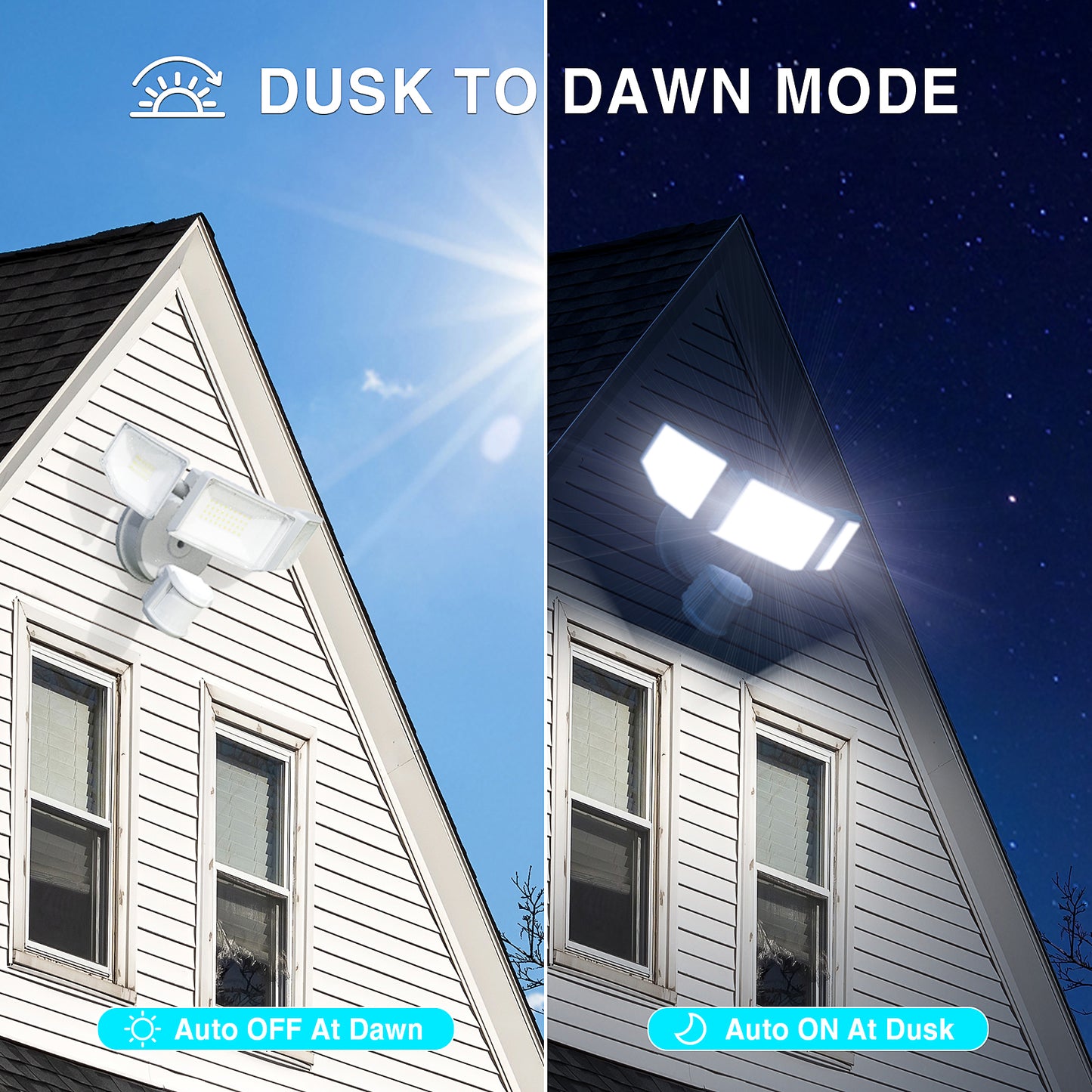 85W LED Security Lights Motion Sensor Light Outdoor, 8500LM Dusk to Dawn, IP65 Waterproof, 6500K, 3 Head Motion Detected Flood Light, Floodlight for Outside, Garage, Yard, Porch